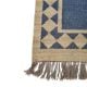 Handmade Blue And Beige Jute Vintage Dhurrie For Living Room